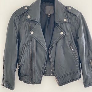 Joie crop leather jacket